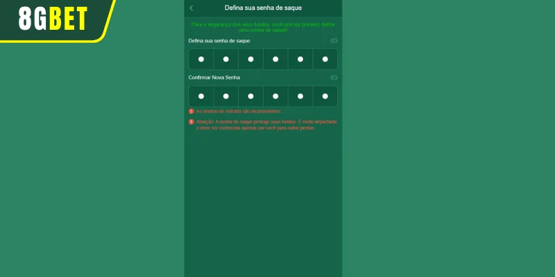 Acesse a 8GBET e Configure a Senha de Retirada