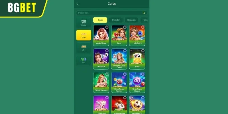 Alguns dos Jogos de Cartas 8GBET Mais Populares Atualmente