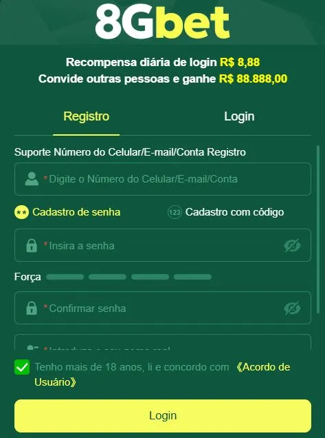 Guia de Registo na 8GBET para Iniciantes
