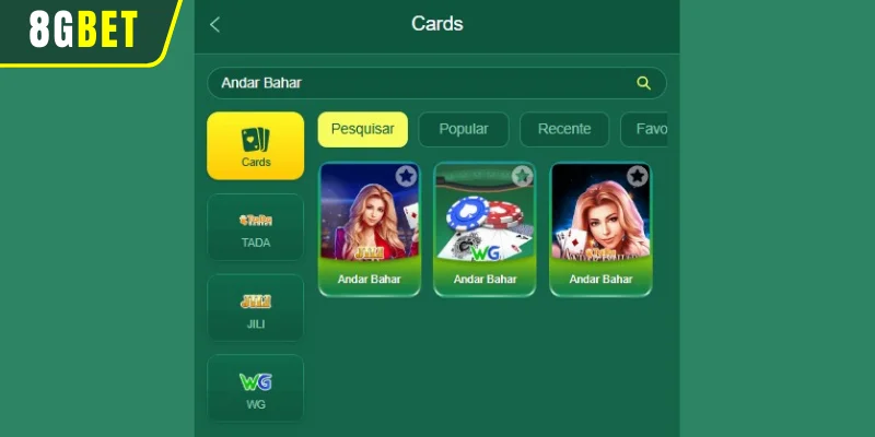 Instruções para jogar o jogo de cartas Andar Bahar 8GBET 