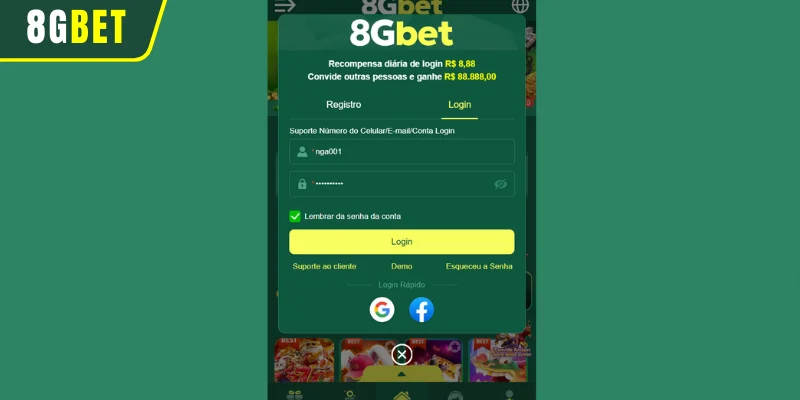 Processo detalhado de 8GBET Entrar de A a Z