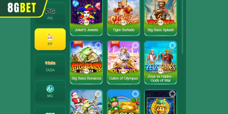 Top Jogos de PP Slots na 8GBET com Jackpots Explosivos, Prêmios Diários